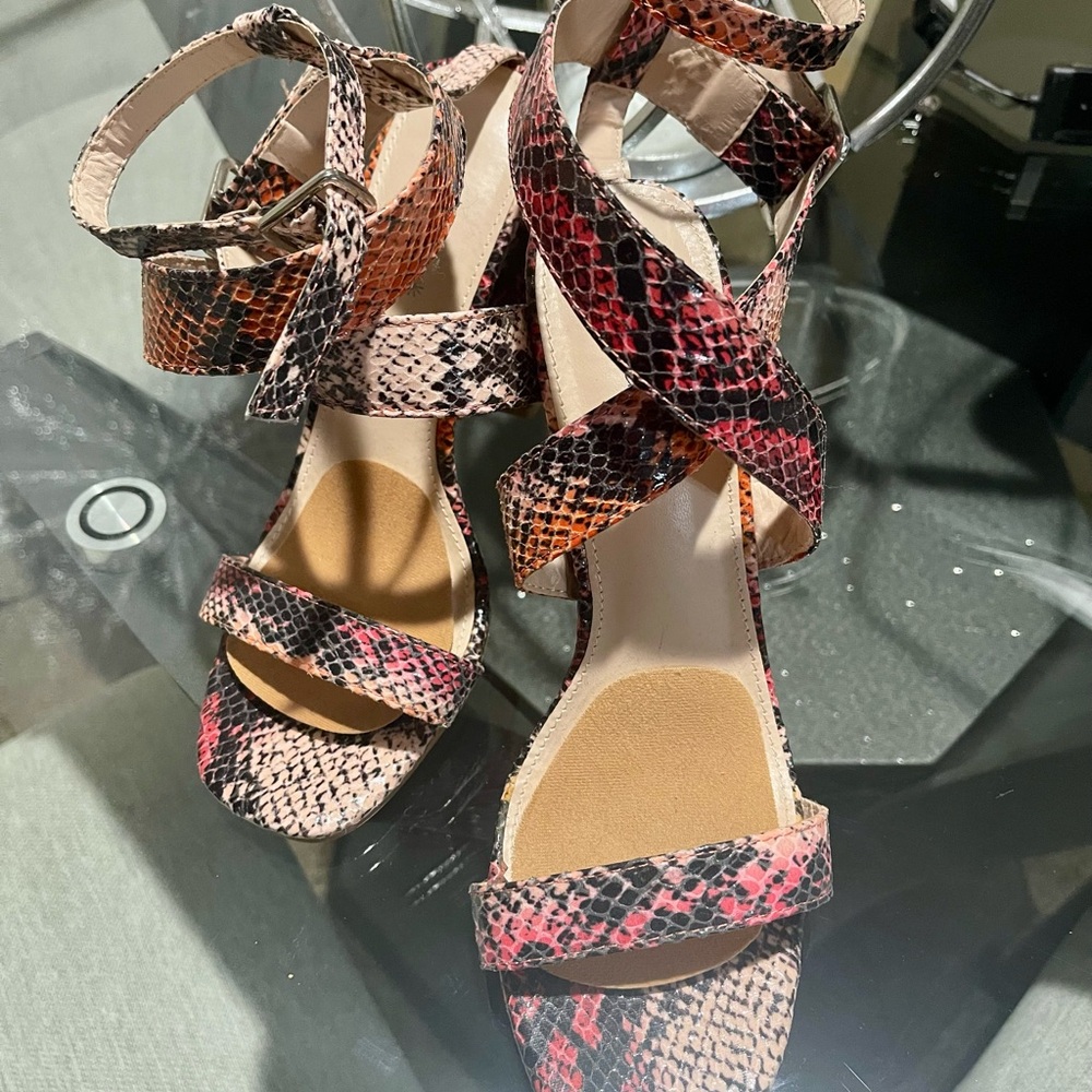 Shoe Dazzle Multicolor Strappy Sandals